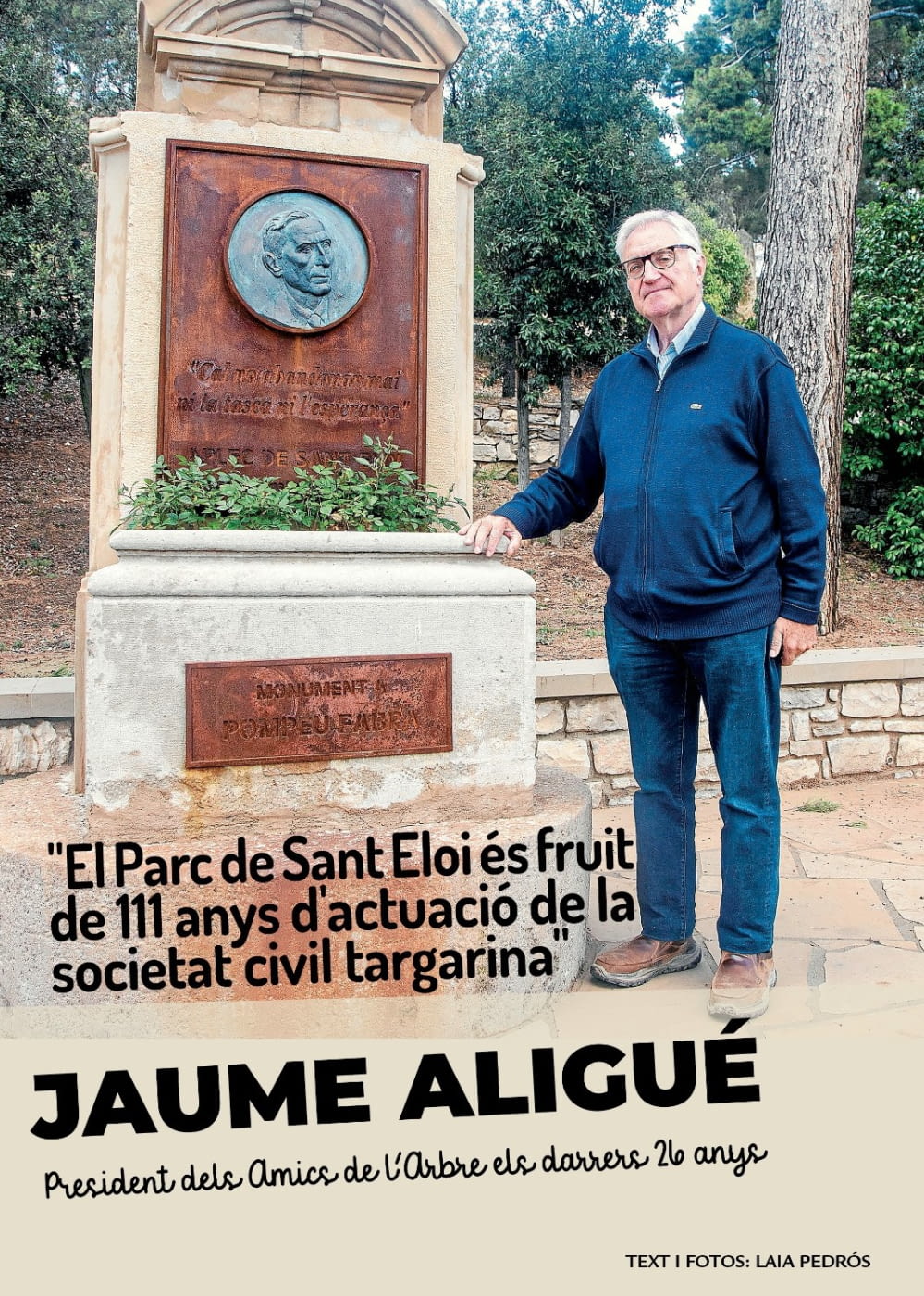 ENTREVISTA A JAUME ALIGUÉ EN EL SEU CESSAMENT COM A PRESIDENT DE L'ASSOCIACIÓ