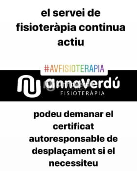 El servei de fisioteràpia continua actiu