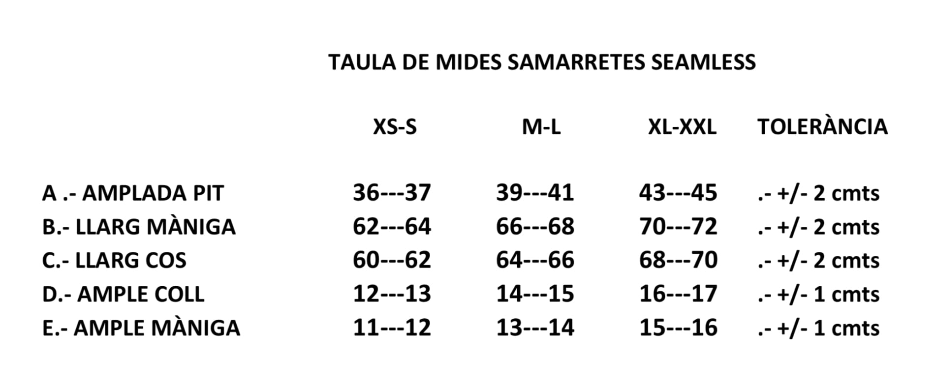 Tallatge samarreta Unisex