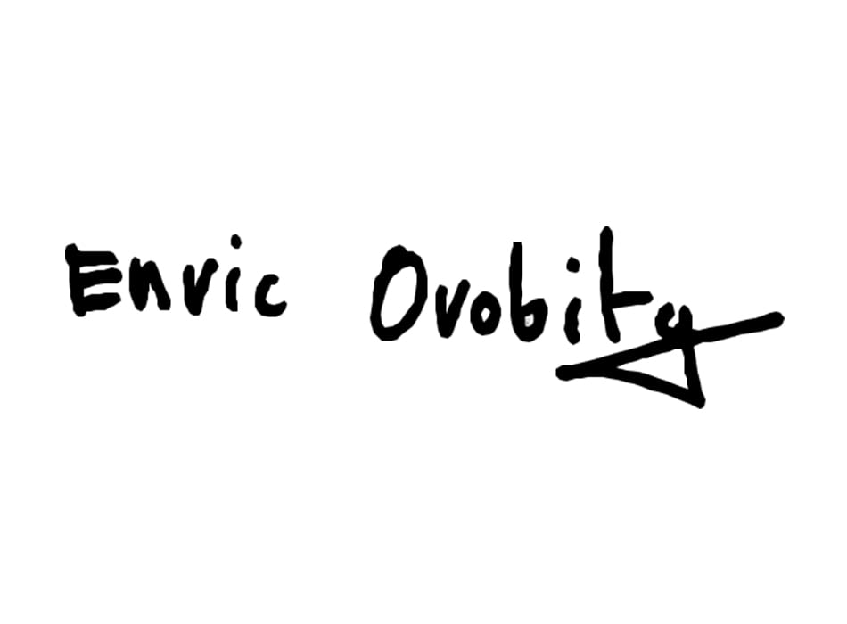 Signatura Enric Orobitg artista, escultor i mestre ceramista
