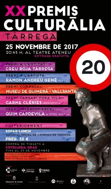 Guardonats als XX Premis Culturàlia 2017