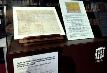 Reproduction of the parchment of the Carta Pobla de Vilanova.