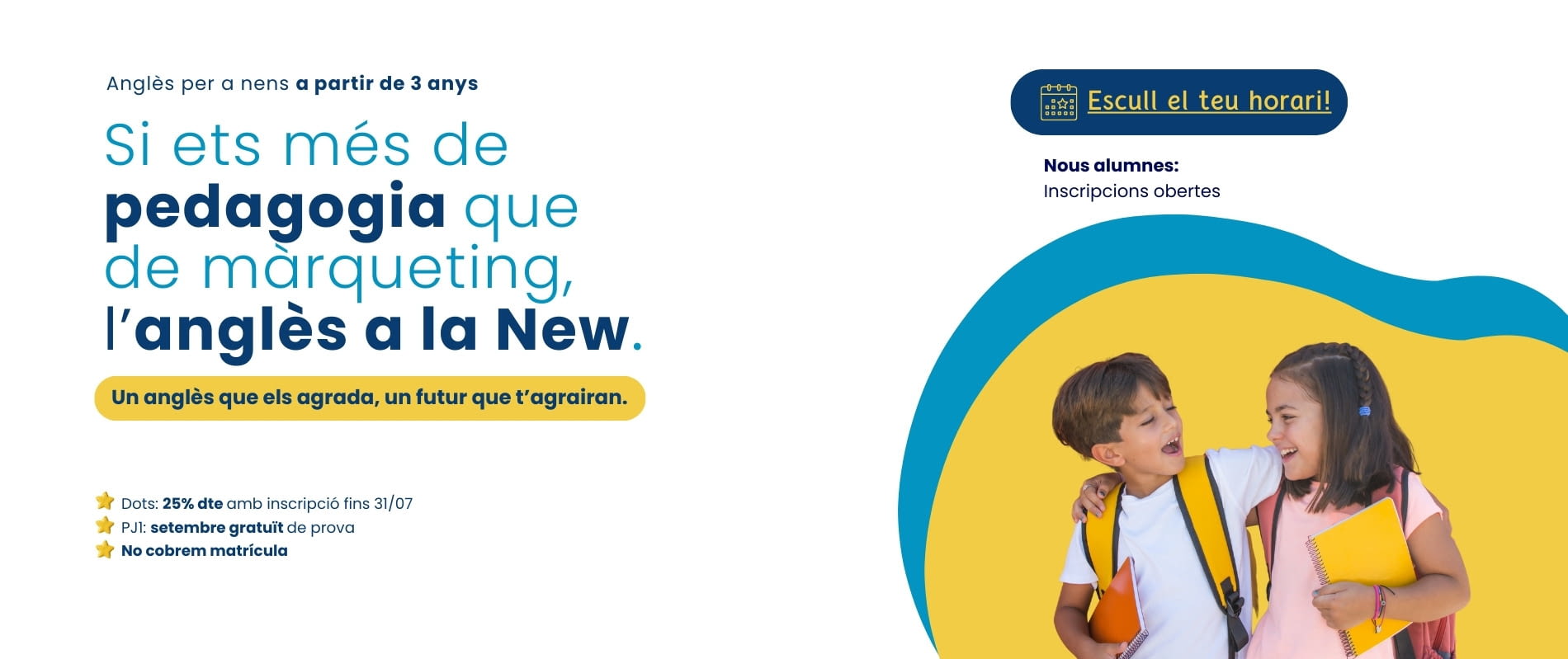 Curs d'anglès 2025-2026 per a nens i joves