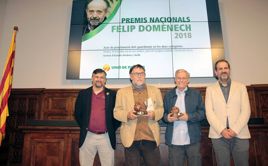 Unió de Pagesos distingeix  la cooperativa L'Olivera i l'ambientòleg Martí Boada amb els Premis Nacionals Felip Domènech 2018