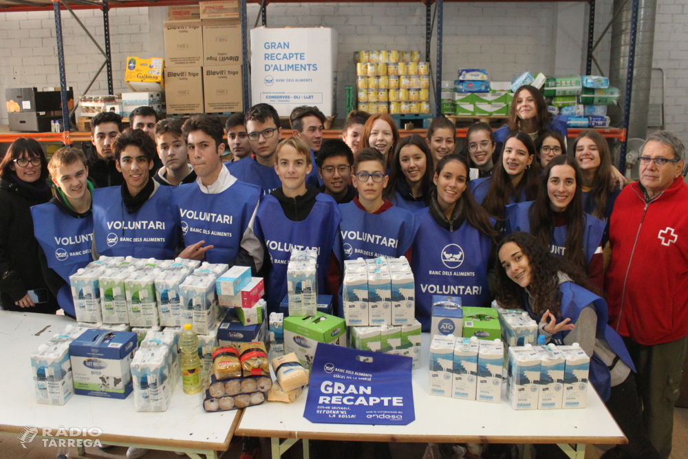 Tàrrega recull 18.300 quilos d’aliments i productes solidaris durant el Gran Recapte