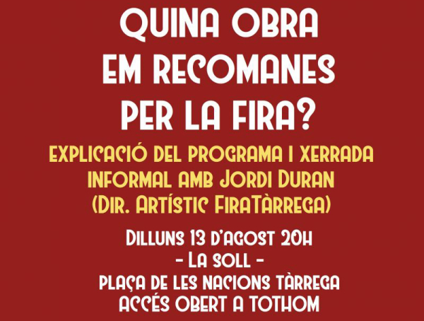 L’Agrat i La Soll organitzen una xerrada amb Jordi Duran per saber “Quina obra em recomanes per la Fira?”