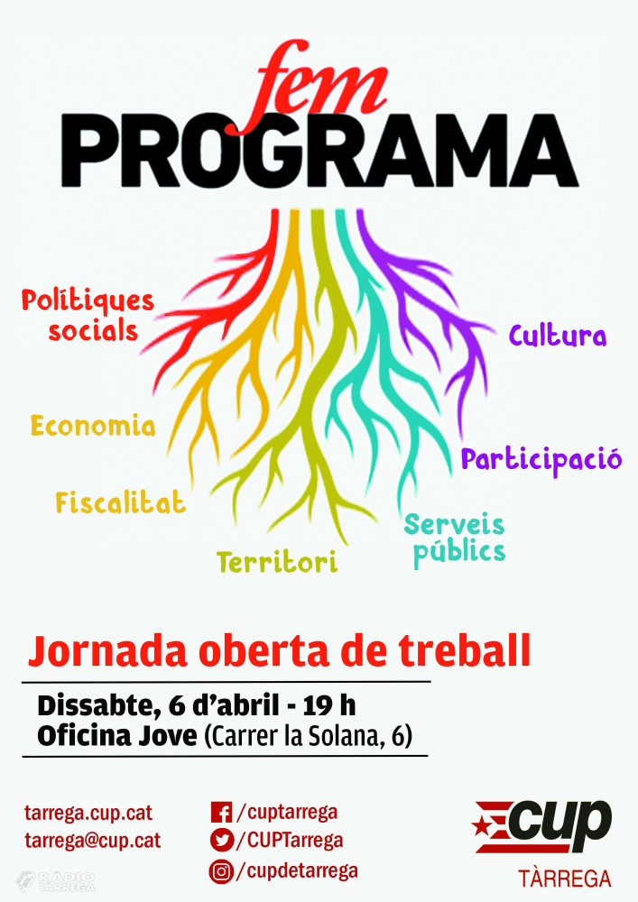 La CUP de Tàrrega definirà el programa electoral en una jornada de treball oberta