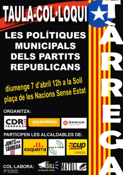 L'ANC de Tàrrega organitza una taula col·loqui amb els partits republicans municipals