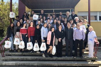 Acte institucional de comiat als alumnes francesos de Blaye que han fet estada a Tàrrega per realitzar pràctiques de formació