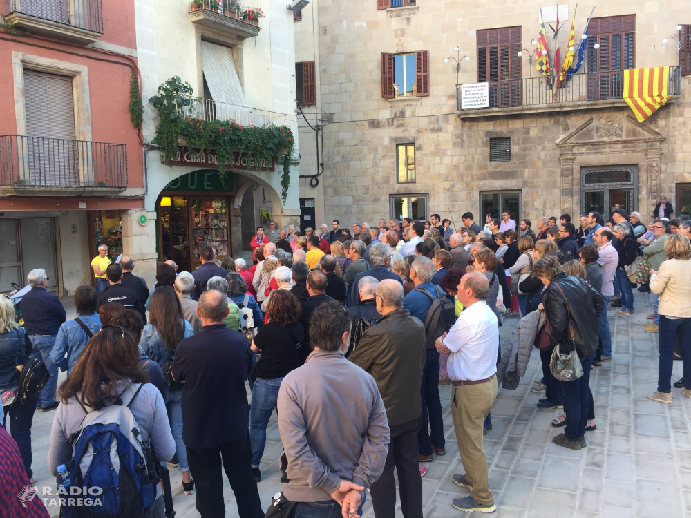 Concentració a Tàrrega amb motiu del final del judici del Suprem pel procés independentista