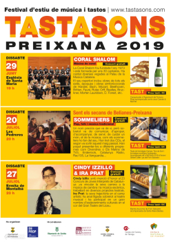 El grup Sommeliers actuarà en la segona cita del Tastasons 2019 de Preixana