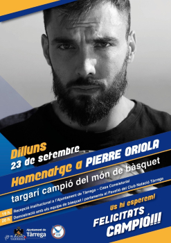 Tàrrega homenatjarà Pierre Oriola, campió del món de bàsquet, el dilluns 23 de setembre