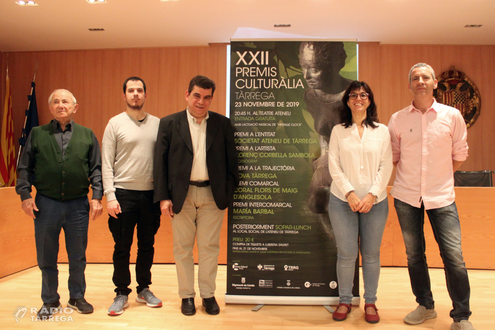 Tàrrega concedeix els Premis Culturàlia 2019 a l’escriptora Maria Barbal, l’escenògraf Llorenç Corbella, la Societat Ateneu, la revista Nova Tàrrega i la Coral Joia de Maig