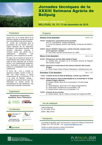Bellpuig acull les jornades tècniques  de la  XXXIII Setmana Agrària