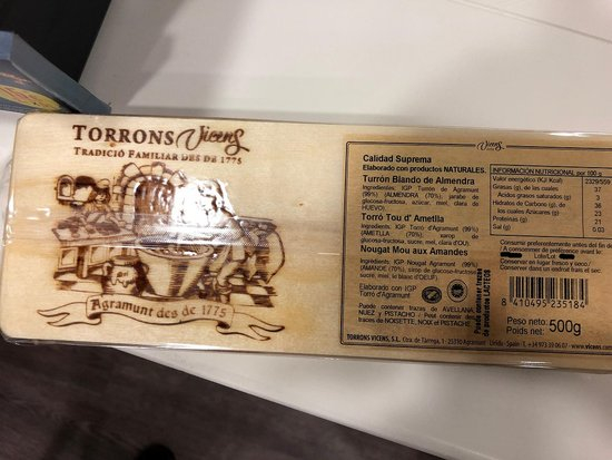 L'error en l'etiquetatge de turrons Vicens afecta dos lots de 500 grams