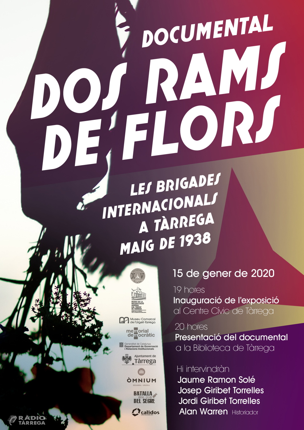 "Dos rams de flors" és el títol d'una exposició i documental sobre l'estada de les Brigades Internacionals a la Segarra i a l'Urgell el maig de 1938