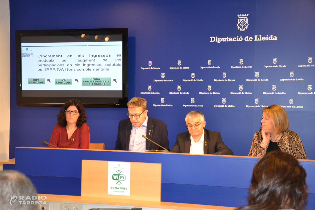 La Diputació de Lleida destinarà a ajuntaments i consells comarcals el 42% de la inversió prevista al Pressupost per a l’any 2020