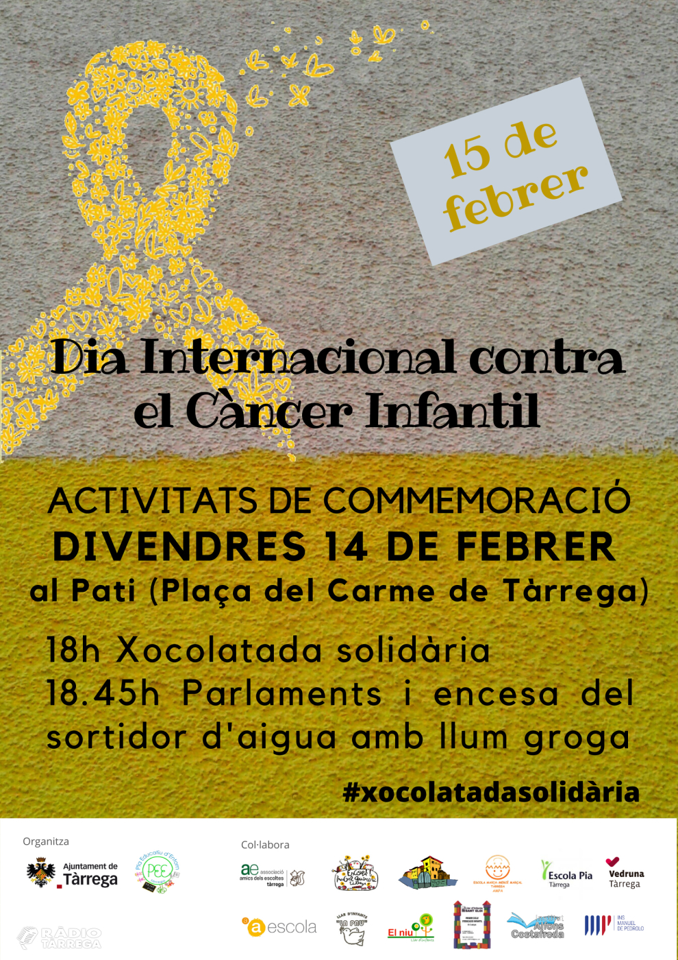 Tàrrega organitza el divendres 14 de febrer un acte solidari contra el càncer infantil