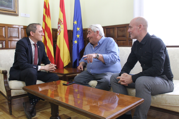 Trobada entre el nou director Comunitat General de Regants dels Canals d'Urgell i el subdelegat del Govern a Lleida, José Crespín