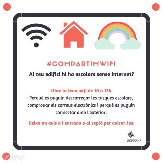 Guissona demana que es comparteixi el wiffi entre veïns per assegurar Internet als escolars que no en tenen