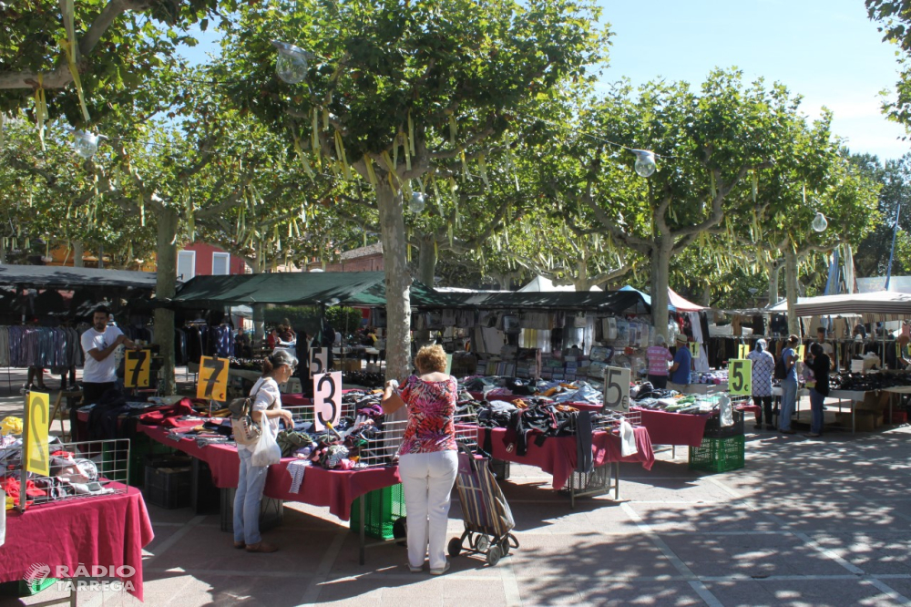 El mercat setmanal de Tàrrega recupera totes les parades a partir del dilluns 22 de juny al seu lloc habitual