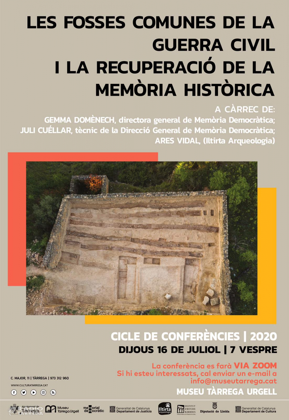Nova conferència telemàtica del Museu Tàrrega Urgell sobre les fosses comunes de la Guerra Civil