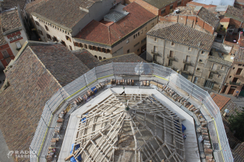 Marxen a bon ritme les obres de rehabilitació del cimbori de l’església de Santa Maria de l’Alba de Tàrrega