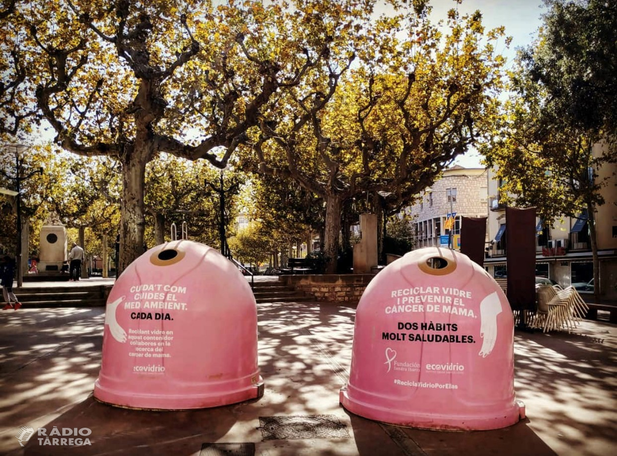 Tàrrega commemora el Dia Mundial del Càncer de Mama amb la campanya 'Recicla vidre per elles'