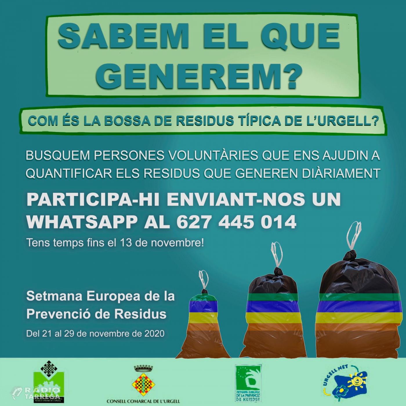 El Consell Comarcal de l'Urgell es suma un any més a la Setmana Europea de la Prevenció de Residus