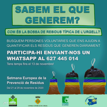 El Consell Comarcal de l'Urgell es suma un any més a la Setmana Europea de la Prevenció de Residus