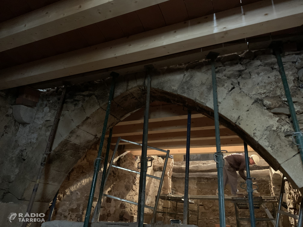 Obres de rehabilitació a l'edifici de Cal Vallverdú de Preixana