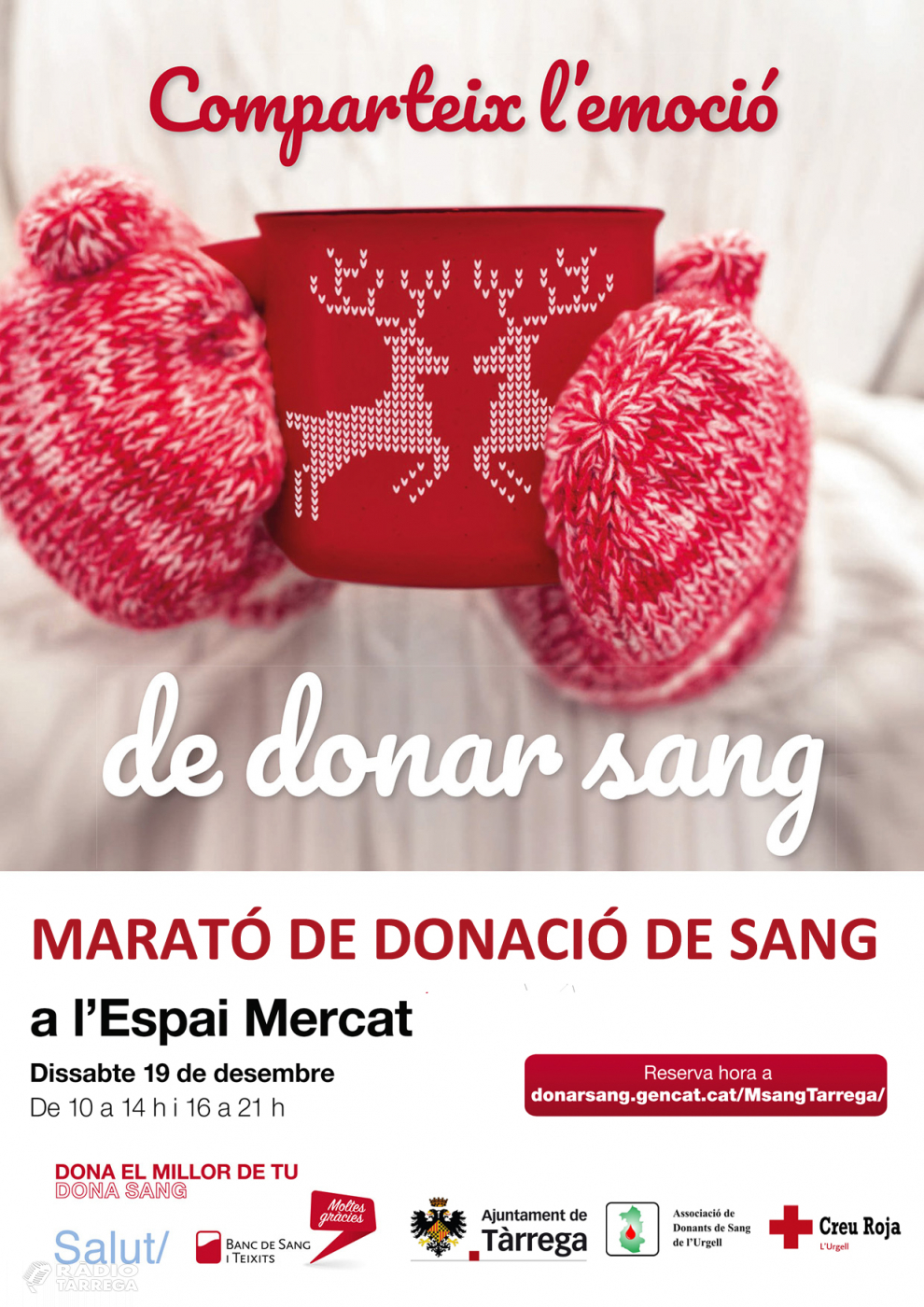 Tàrrega acull el dissabte 19 de desembre una nova edició de la Marató de Donació de Sang i Plasma