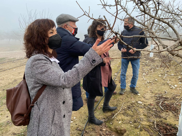 La consellera d'Agricultura Teresa Jordà visita la finca Mas de Colom a Tàrrega propietat de Borges