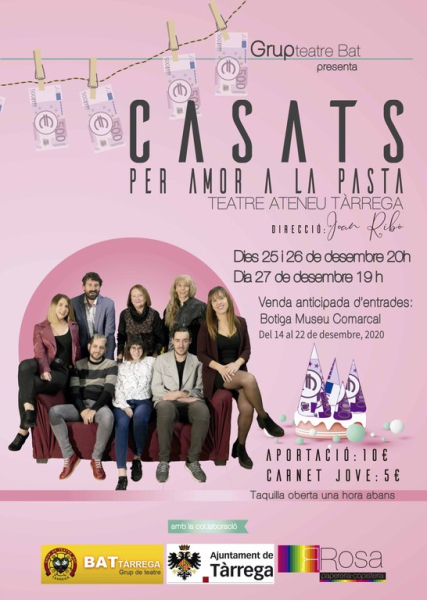 BAT estrena avui la comèdia  “Casats per amor a la pasta” al teatre Ateneu de Tàrrega