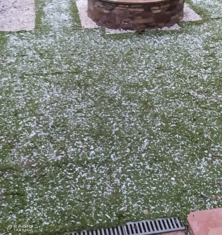 Una "torbonada" amb pedra i fort vent afecta bona part de la plana de Lleida