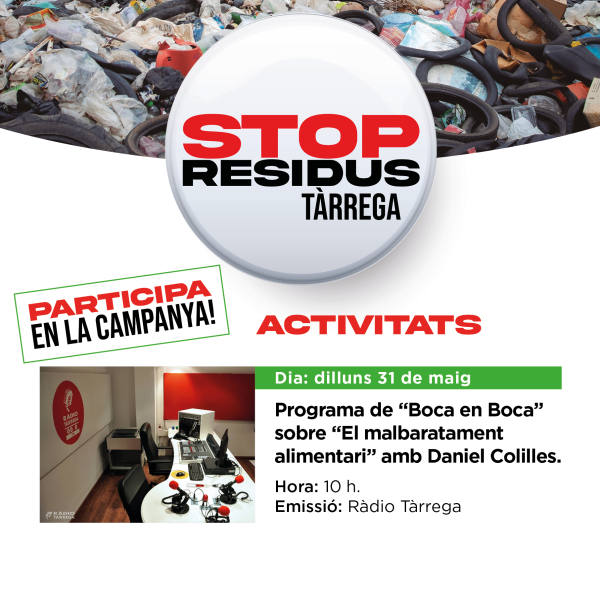 Ràdio Tàrrega s'uneix a la campanya 'Stop Residus' parlant del malbaratament alimentari a la secció de cuina