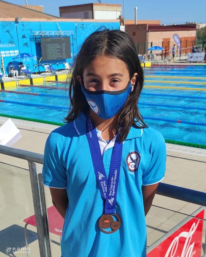 Noa Priego del Club Natació Tàrrega, bronze en els Campionats d'Espanya aleví