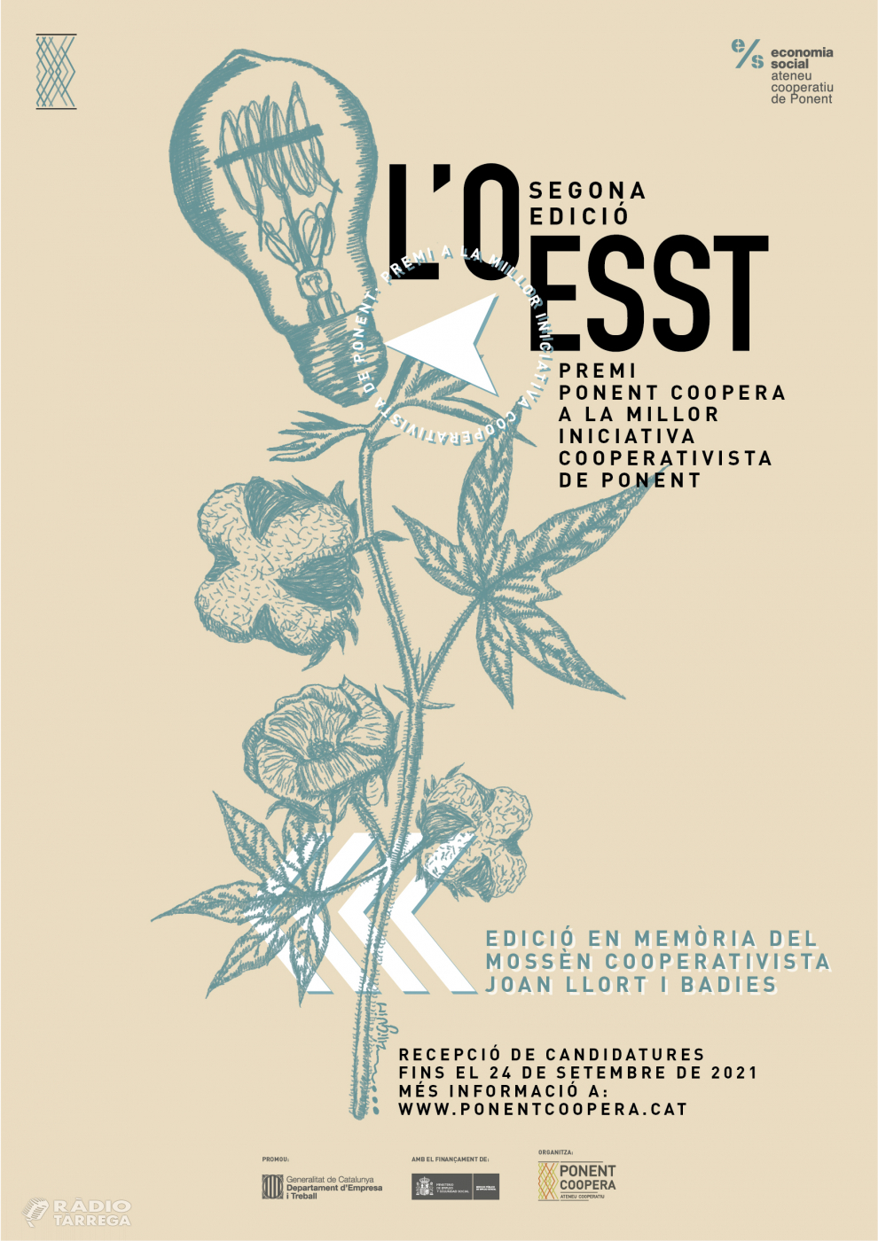 Ponent Coopera convoca la segona edició del Premi L’OESST per a la millor iniciativa cooperativista de Ponent
