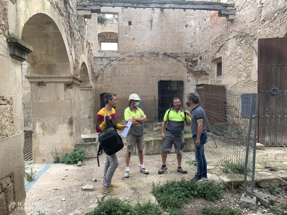 Treballs de consolidació dels murs del Castell de Maldà