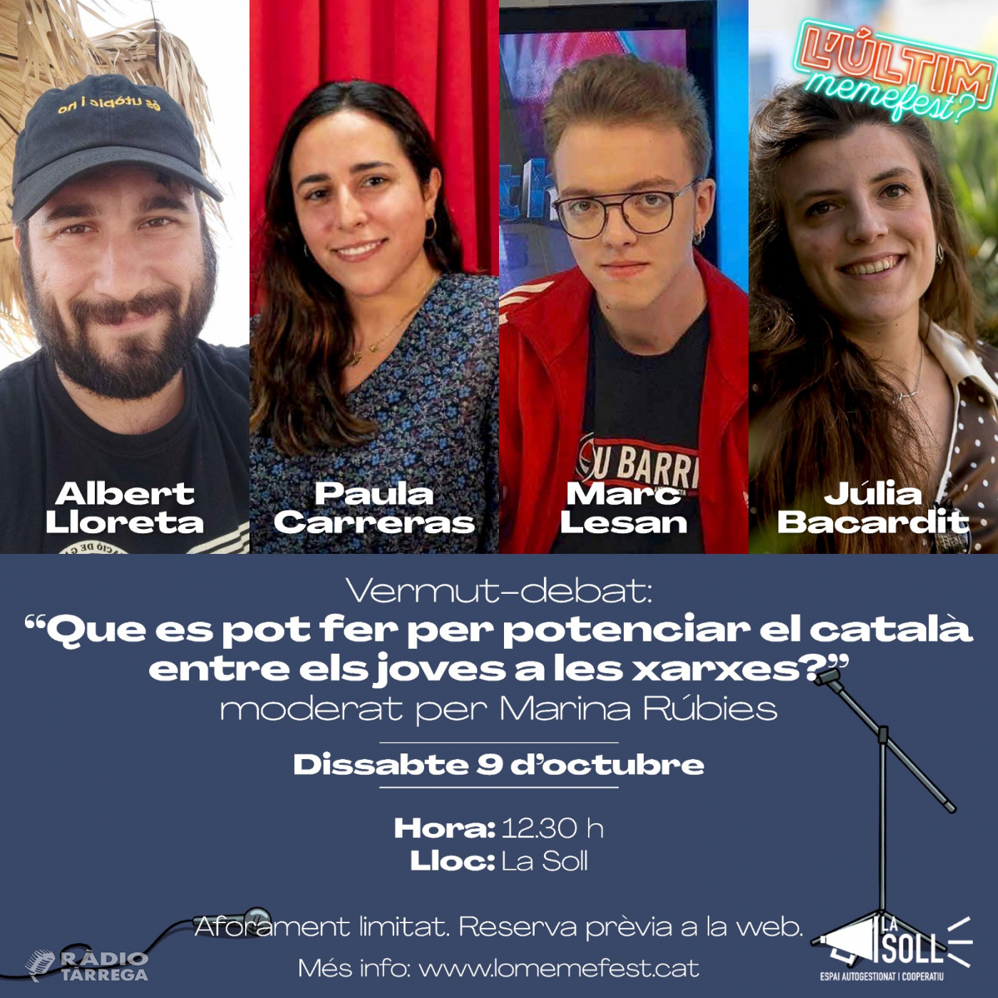 Lo Memefest debatrà com potenciar el català a les xarxes entre els joves amb Albert Lloreta, Paula Carreras, Marc Lesan i Júlia Bacardit