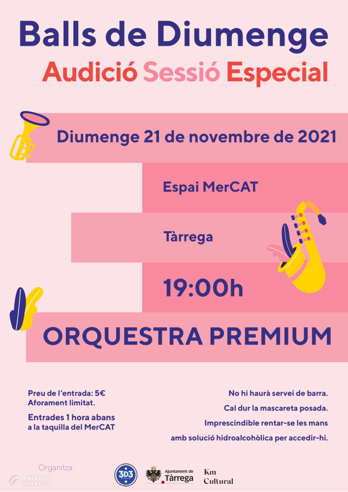 Tàrrega reprèn les sessions de ball de diumenge en format d’audició i amb aforament limitat a l’Espai MerCAT