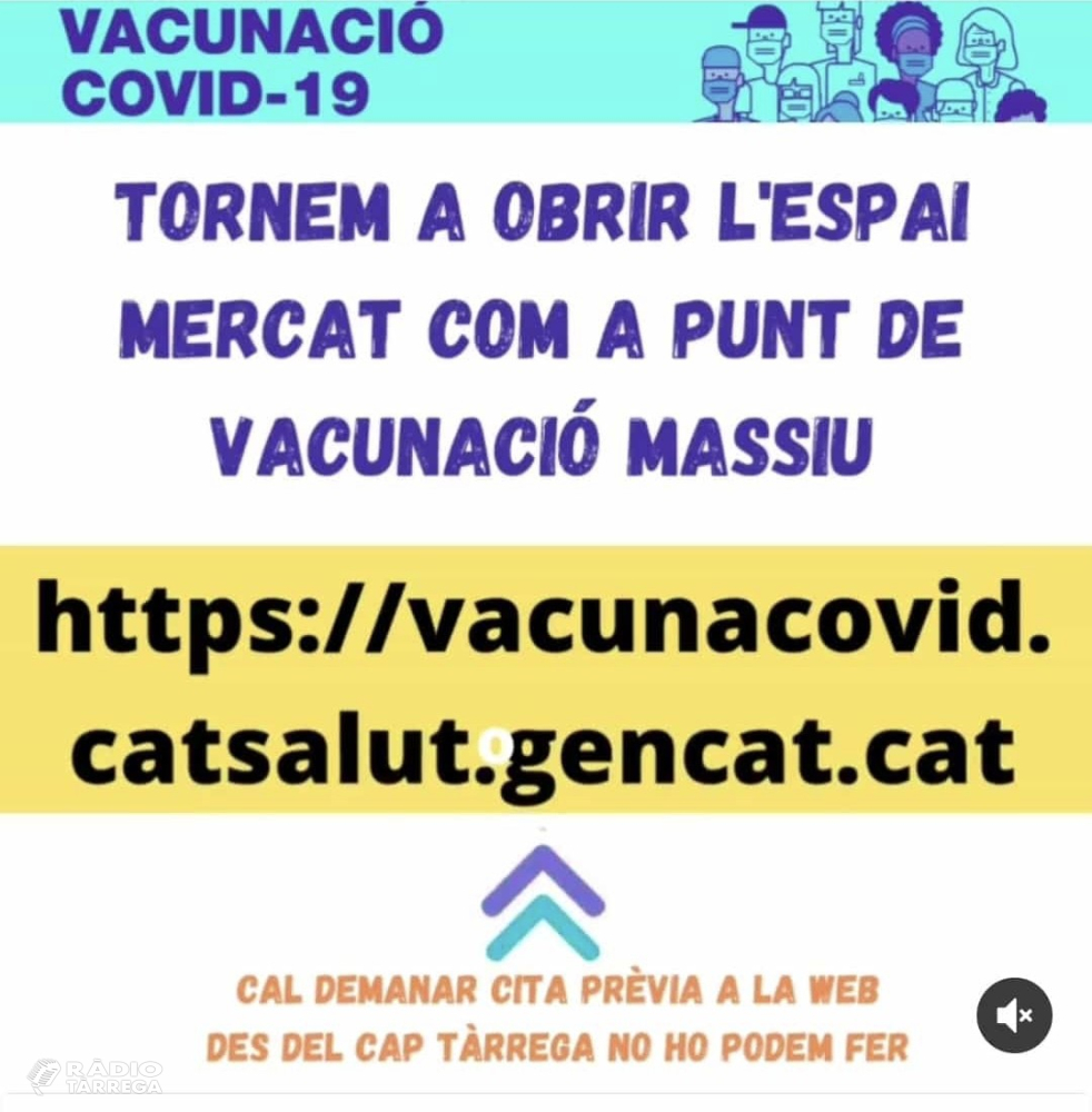 L’Espai MerCAT de Tàrrega torna a ser punt de vacunació massiva