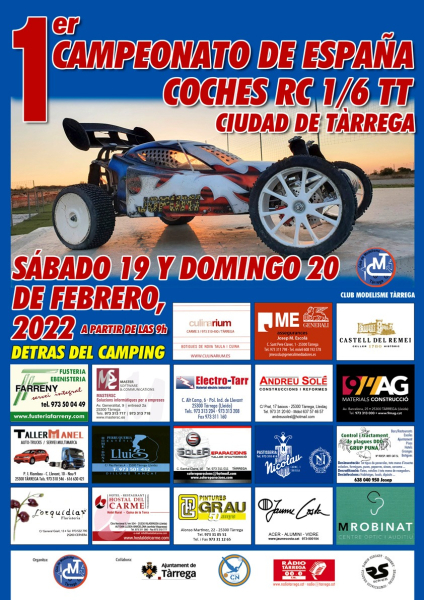 Tàrrega serà seu del Primer Campionat d'Espanya de Cotxes RC 1/6TT aquest proper cap de setmana