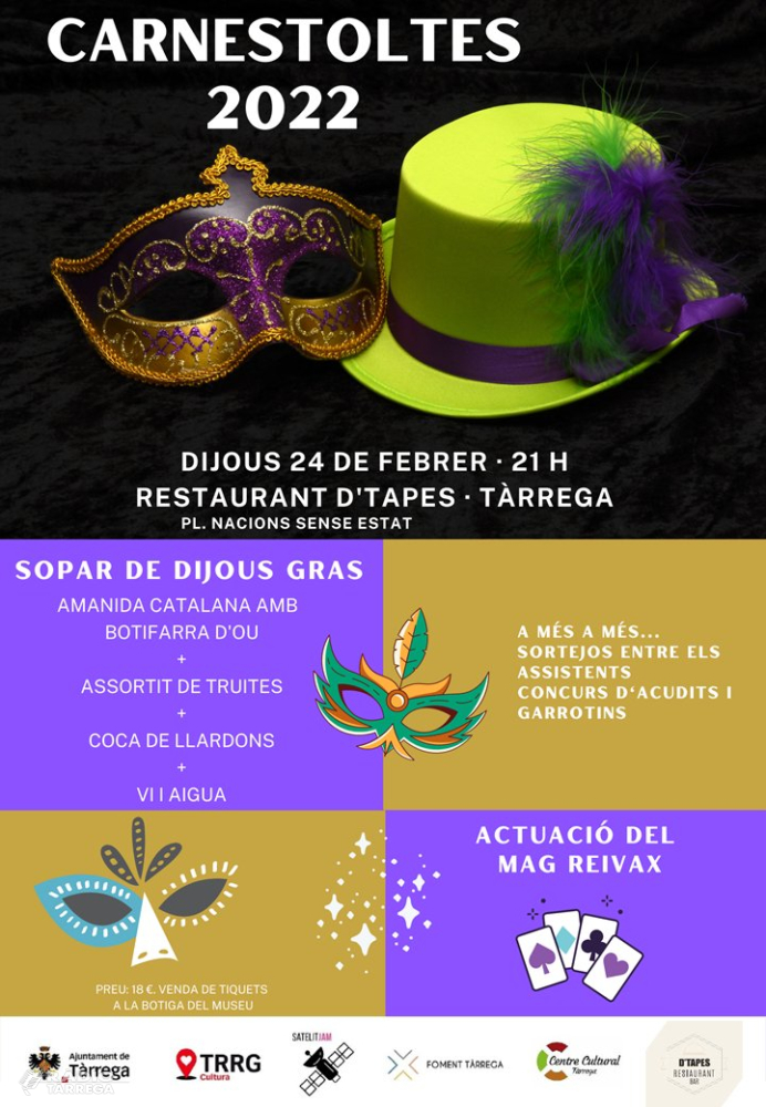 El Centre Cultural de Tàrrega organitza el tradicional Sopar de Dijous Gras