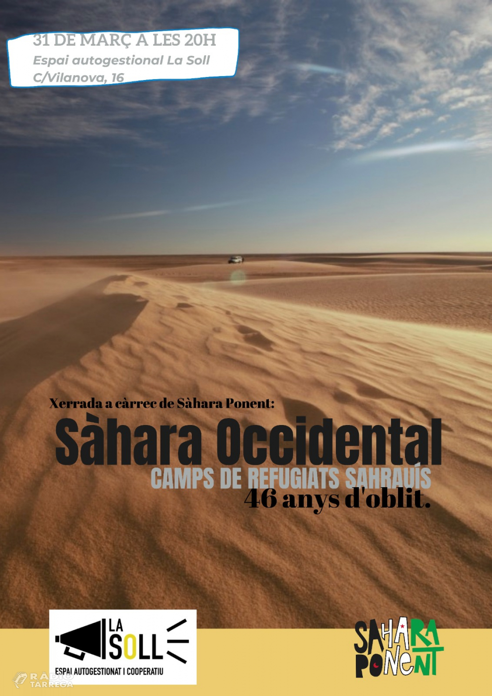 La Soll organitza dijous a les 20h una xerrada sobre la situació del Sàhara Occidental