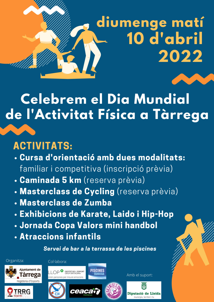 Tàrrega proposa fer esport i salut el diumenge 10 d’abril amb motiu del Dia Mundial de l’Activitat Física