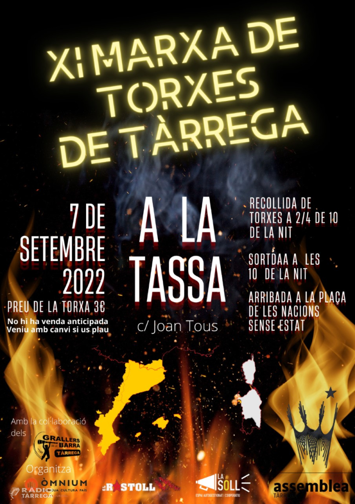 Tàrrega acollirà l'11a Marxa de Torxes el dimecres 7 de setembre