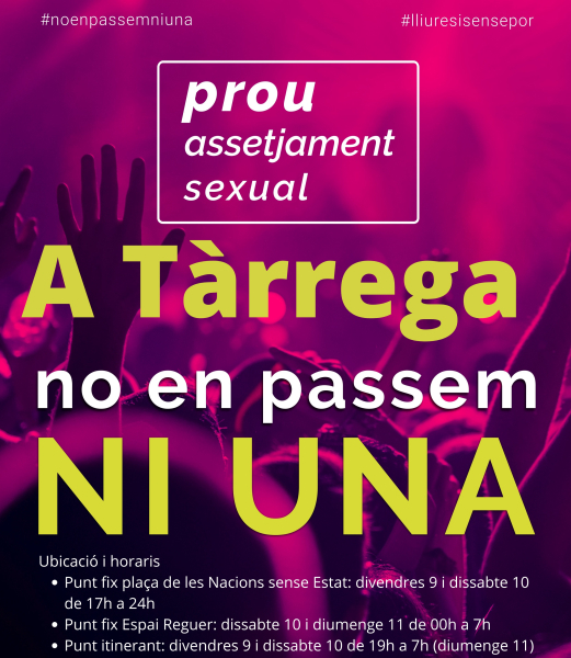 L’Ajuntament de Tàrrega habilita un Punt Violeta durant la celebració de FiraTàrrega 2022