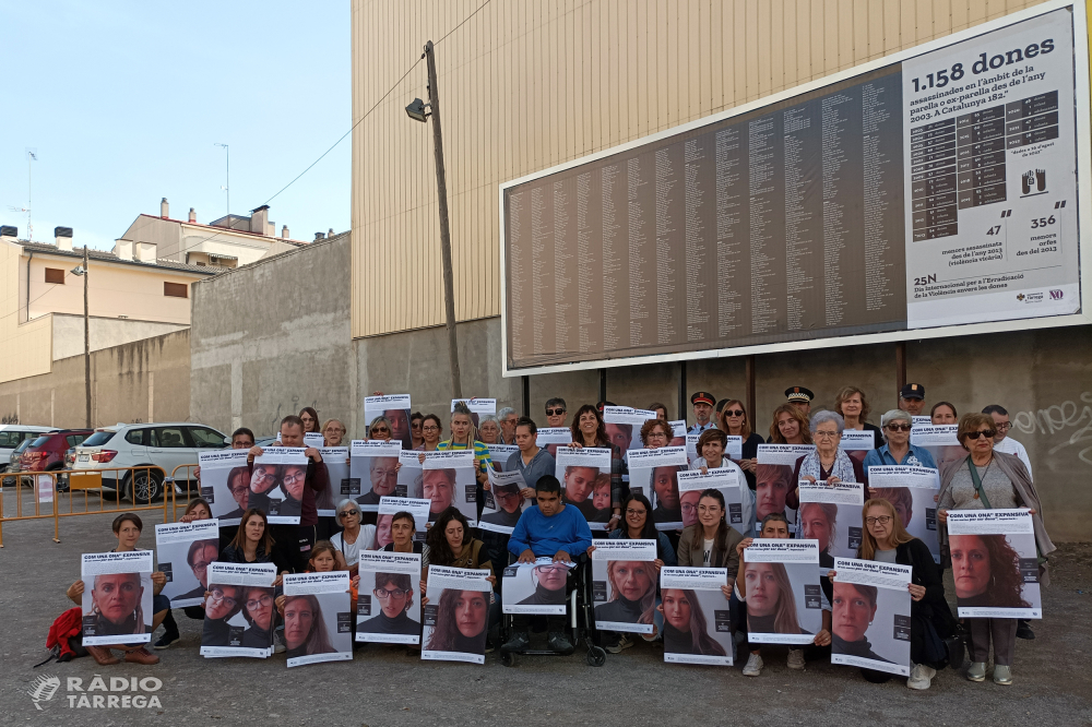 Tàrrega recorda les víctimes de violència masclista plasmant el seu nom en un mural de gran format