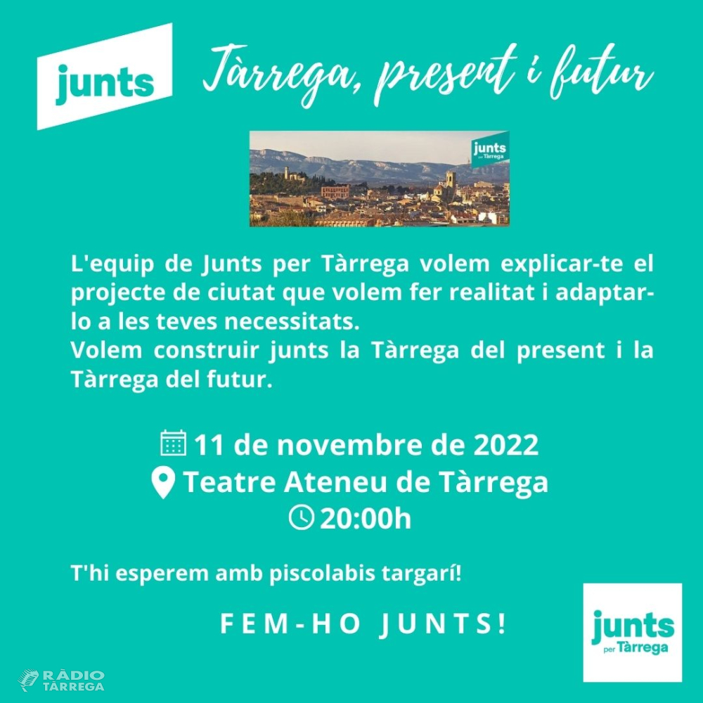 Junts per Tàrrega organitza la conferència “Tàrrega: present i futur”